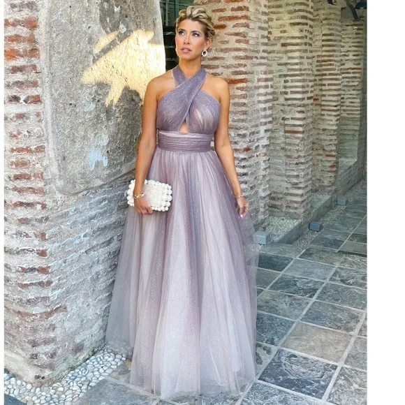 Mac Duggal halter ombré gown for wedding guest Mac Duggal | Dresses | Mac Duggal Halter Ombr Gown For Wedding Guest Prom Red  Carpet Evening Event | Poshmark